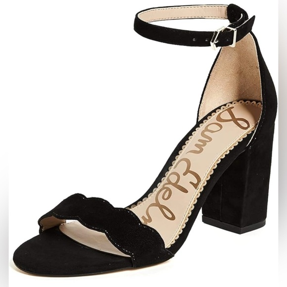 Sam Edelman Women's Odila Classic Heeled Sandal Black Suede Sz 8 Custom Bedazzle - Picture 2 of 12